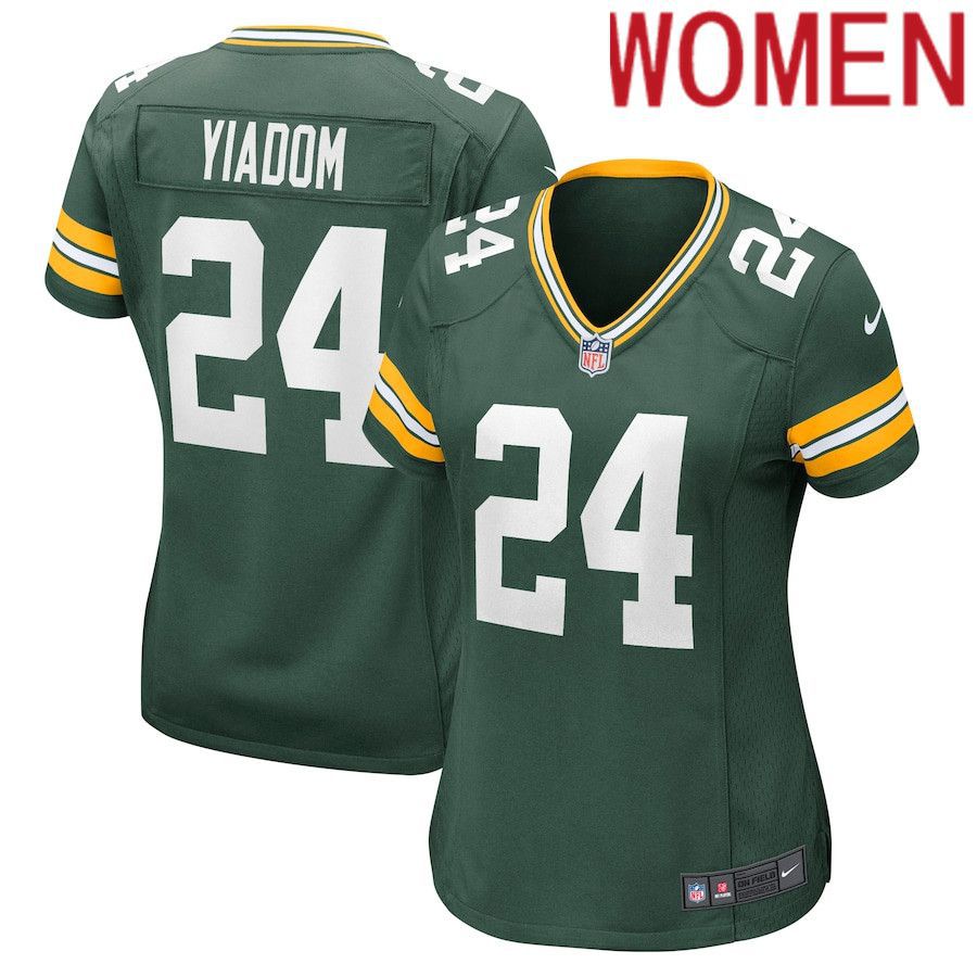 Women Green Bay Packers #24 Isaac Yiadom Nike Green Game NFL Jersey->women nfl jersey->Women Jersey